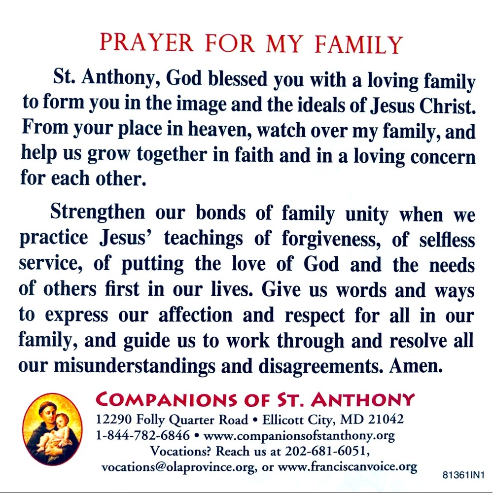 Blessed Saint Anthony relic keychain set and prayer card.Silvertone double sided - Picture 11 of 11